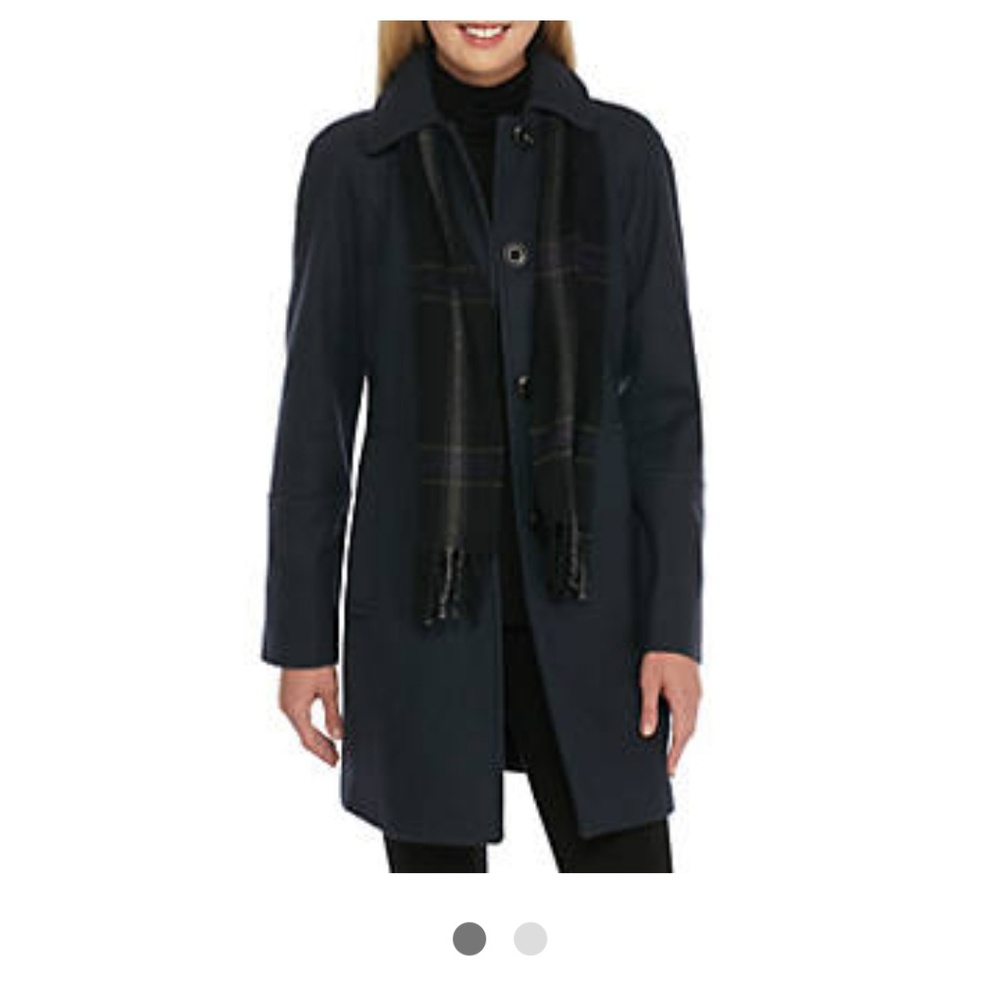 London fog peacoat with scarf
